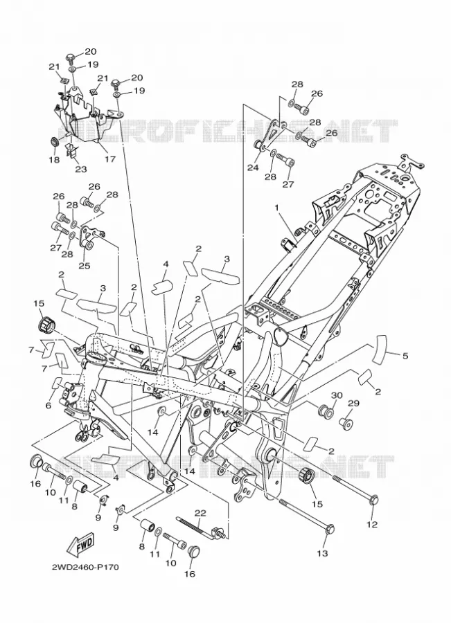 CADRE Yamaha MOTO 300 2016 R3  YZF-R3A