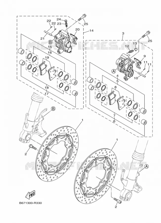 ETRIER DE FREIN AVANT Yamaha MOTO 1000 2016 MT  MTN1000
