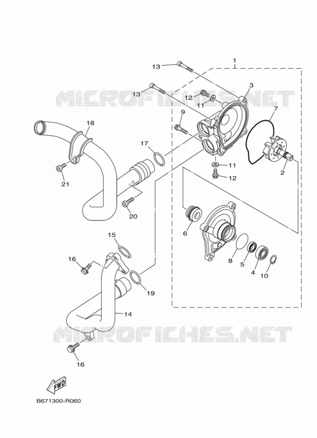 POMPE A EAU / DURITES Yamaha MOTO 1000 2016 MT  MTN1000