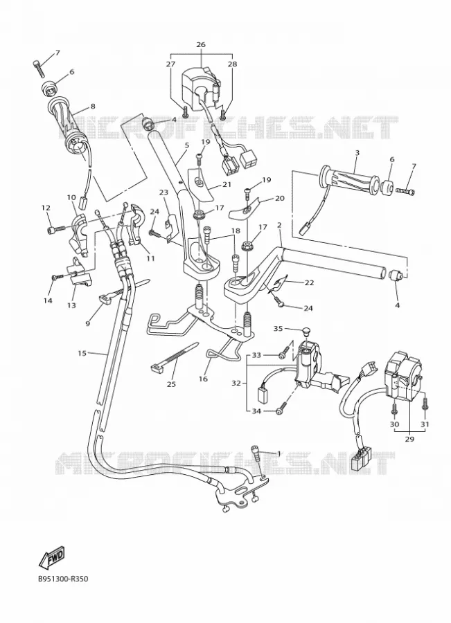 GUIDON ET CABLES Yamaha MOTO 1300 2016 FJR  FJR1300-AS