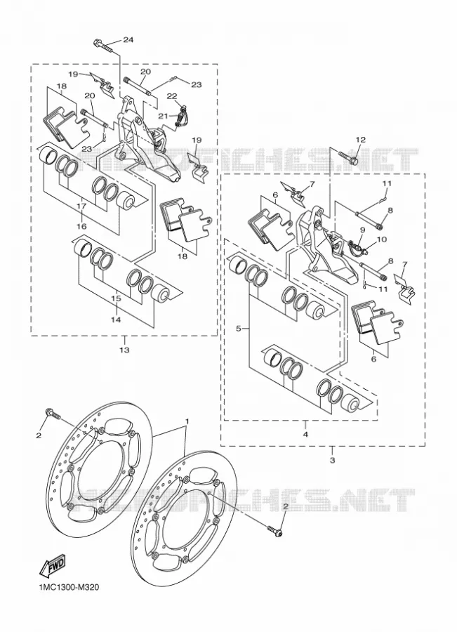ETRIER DE FREIN AVANT Yamaha MOTO 1300 2016 FJR  FJR1300-AS