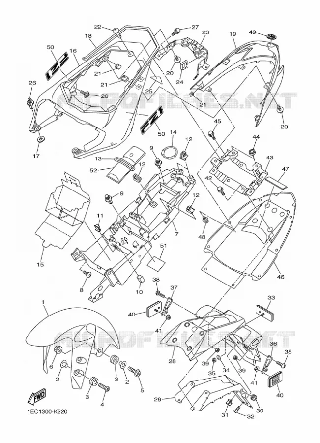 GARDE BOUE Yamaha MOTO 1000 2012 FZ1  FZ1-N