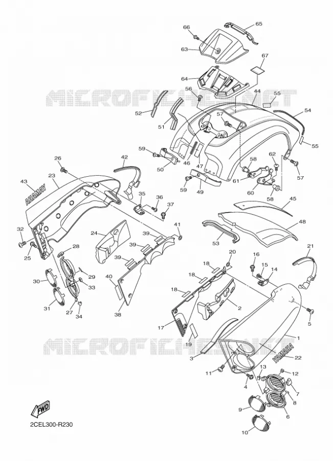 COUVERCLE LATERAL Yamaha MOTO 1700 2016 VMAX  VMX17VMAX17
