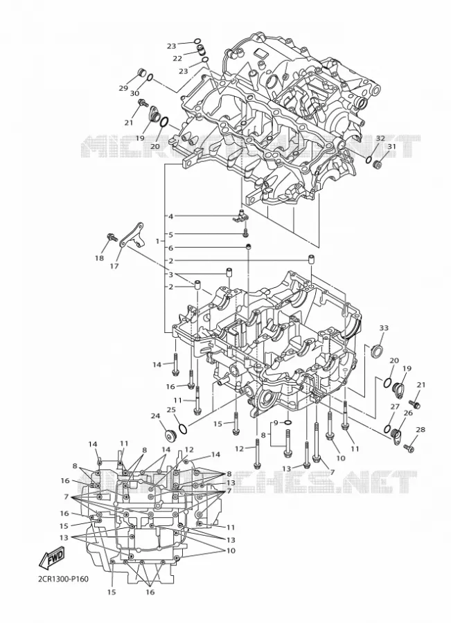 CARTER MOTEUR Yamaha MOTO 1000 2016 R1  YZF-R1