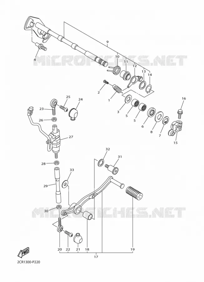 AXE DE SELECTEUR / PEDALE Yamaha MOTO 1000 2016 R1  YZF-R1