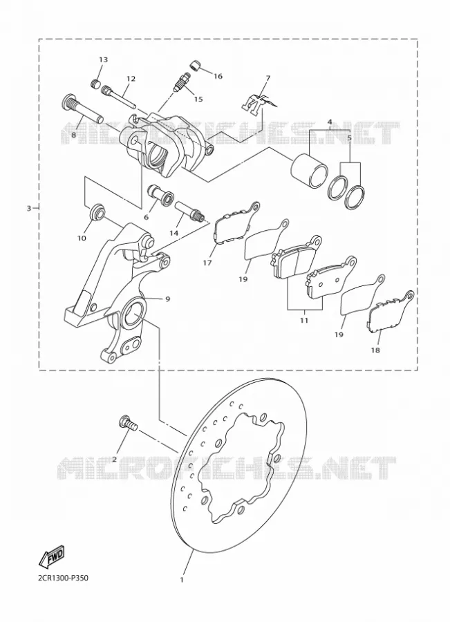 ETRIER DE FREIN ARRIERE Yamaha MOTO 1000 2016 R1  YZF-R1