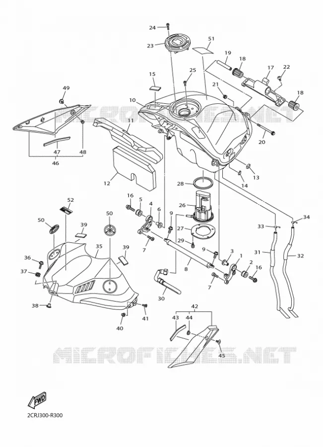 RESERVOIR A ESSENCE Yamaha MOTO 1000 2016 R1  YZF-R1R1