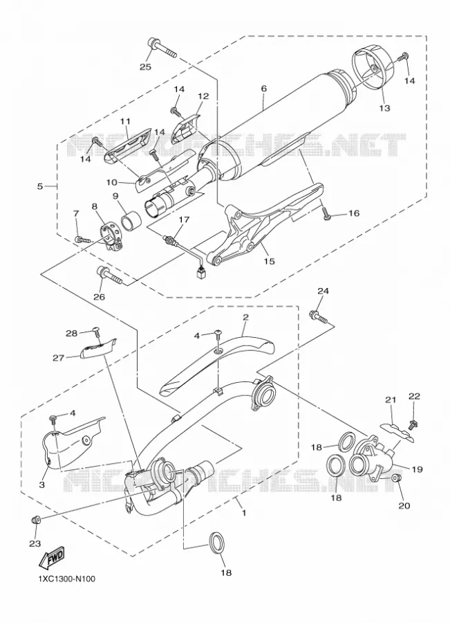 ECHAPPEMENT Yamaha MOTO 950 2016 XV  XVS950CU