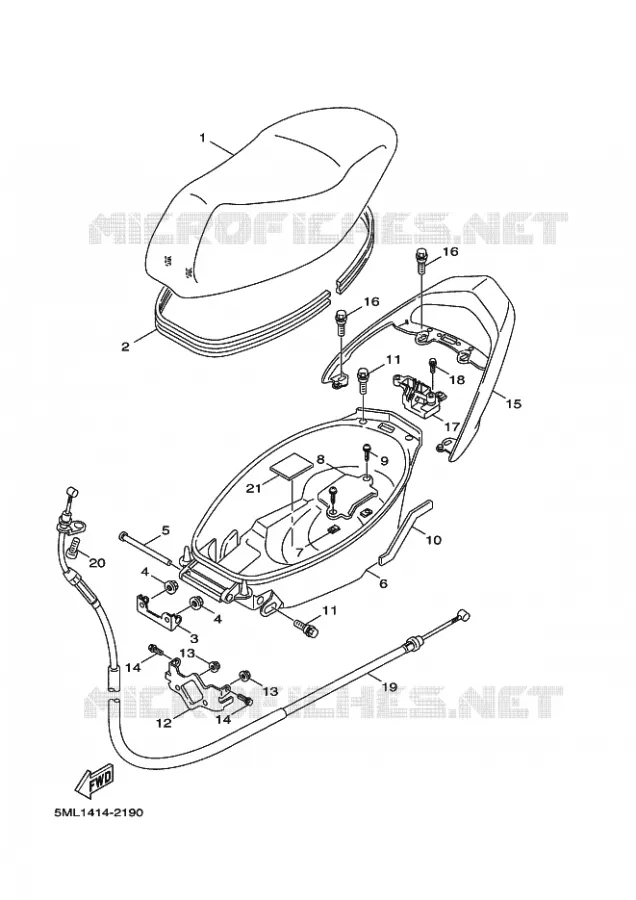 SELLE / PORTE BAGAGES Yamaha SCOOTER 125 2004 FLAME  X  NXC125