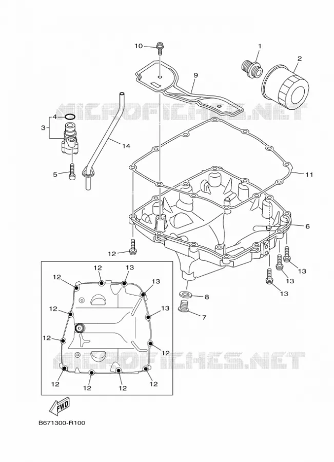 FILTRE A HUILE Yamaha MOTO 1000 2016 MT  MTN1000