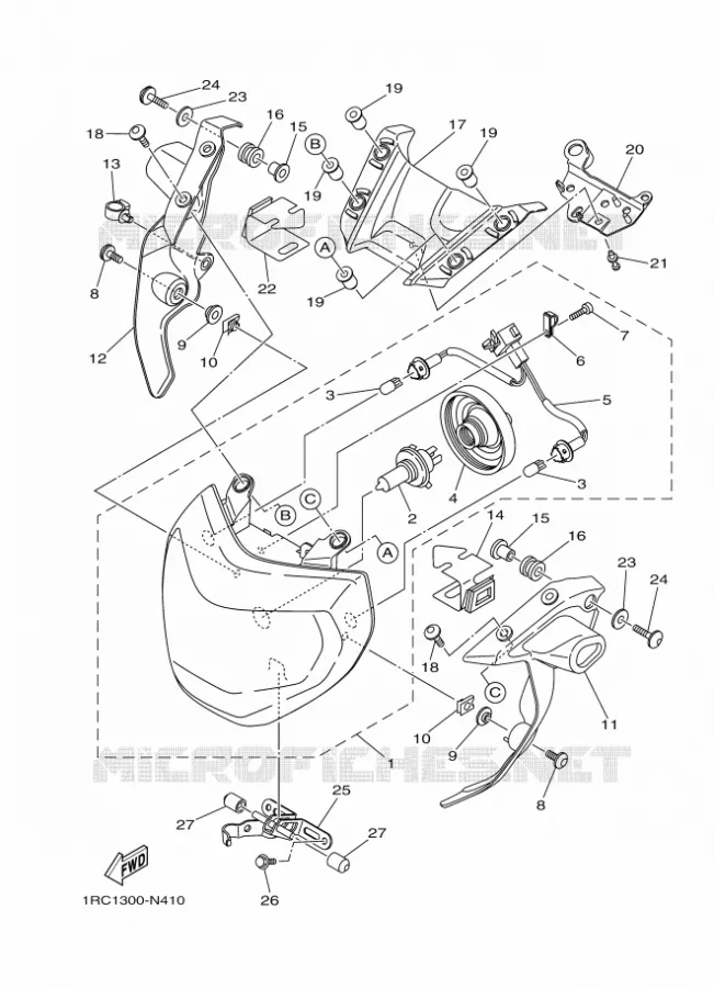 PHARE  Yamaha MOTO 900 2016 MT  MT09