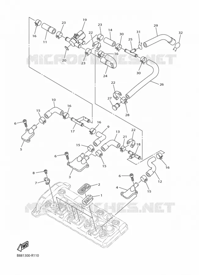 SYSTÈME D'ADMISSION D'AIR AIS Yamaha MOTO 1300 2016 FJR  FJR1300-AS