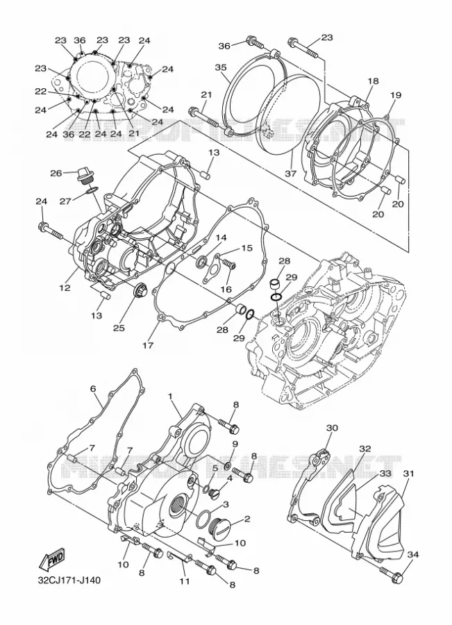 CARTER - MOTEUR 1 Yamaha MOTO 250 2016 WR-R  WR250R