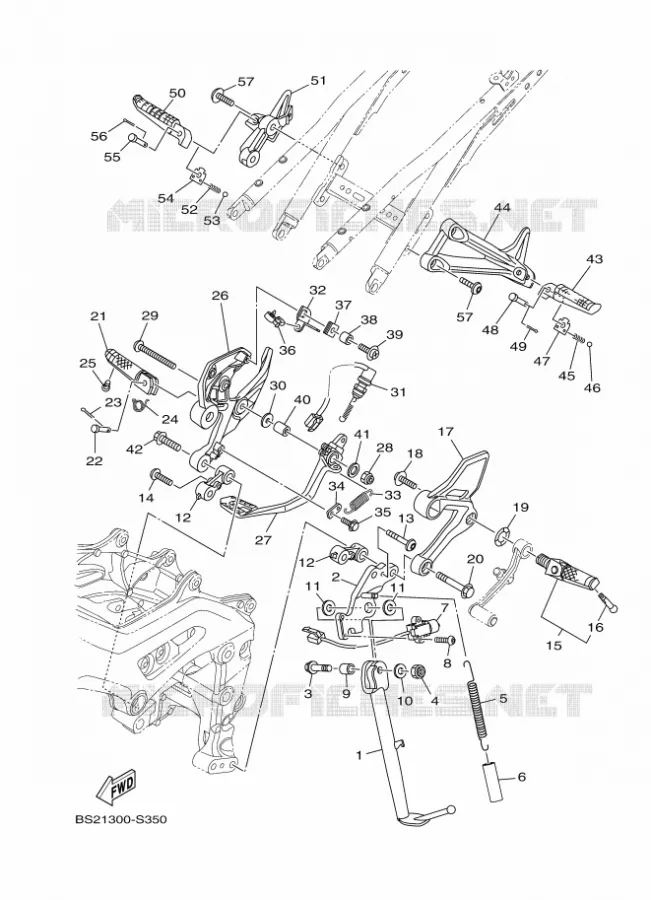 SUPPORT / REPOSE PIEDS Yamaha MOTO 900 2017 MT  MTN850-A