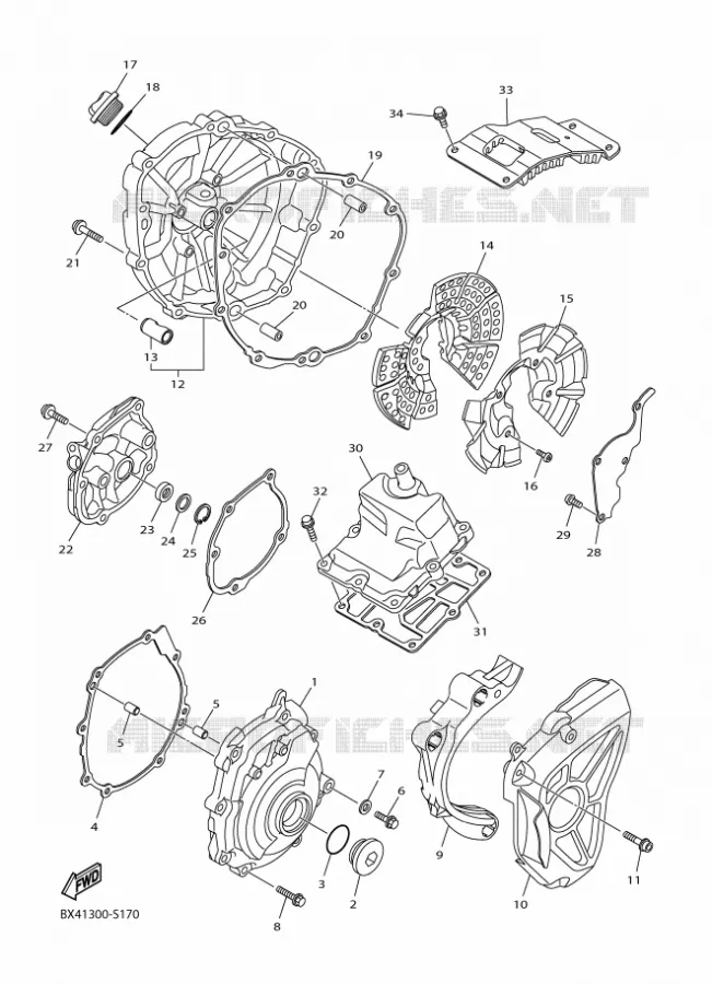 CARTER - MOTEUR 1 Yamaha MOTO 1000 2017 R1  YZF-R1