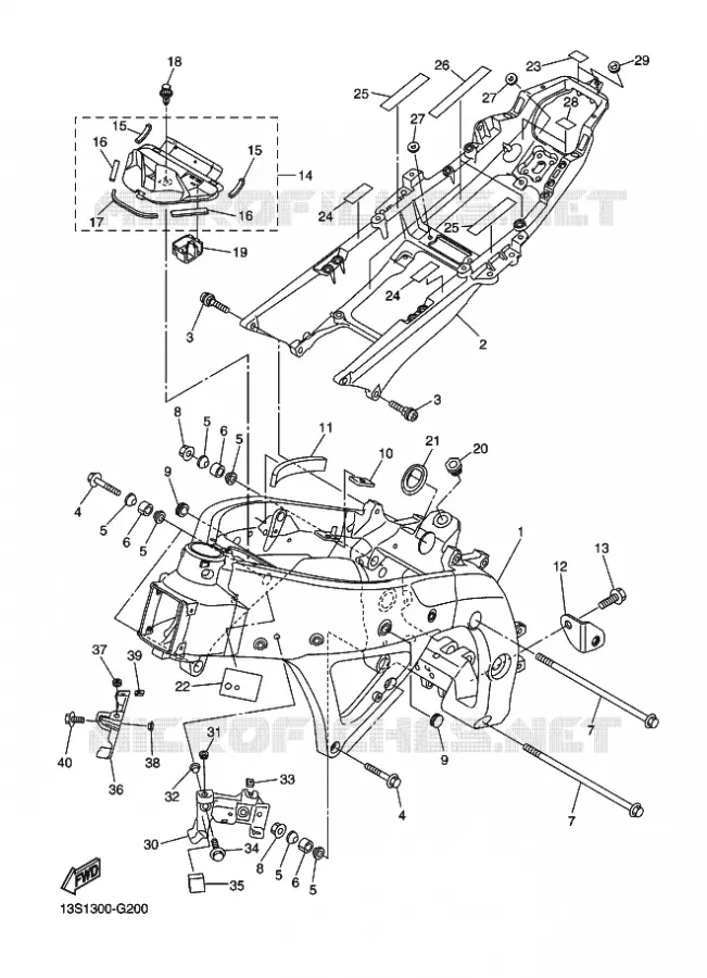 CADRE Yamaha MOTO 600 2010 R6  YZF-R6
