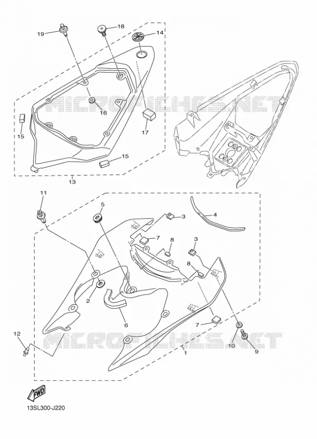 COUVERCLE LATERAL Yamaha MOTO 600 2010 R6  YZF-R6