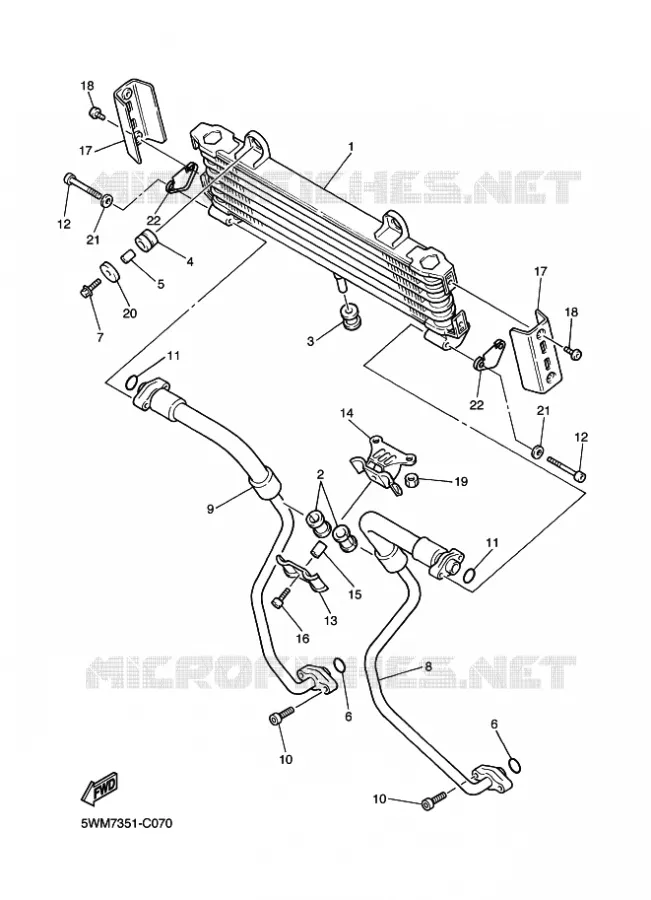 RADIATEUR D'HUILE / ECHANGEUR Yamaha MOTO 1300 2016 XJR  XJR1300C