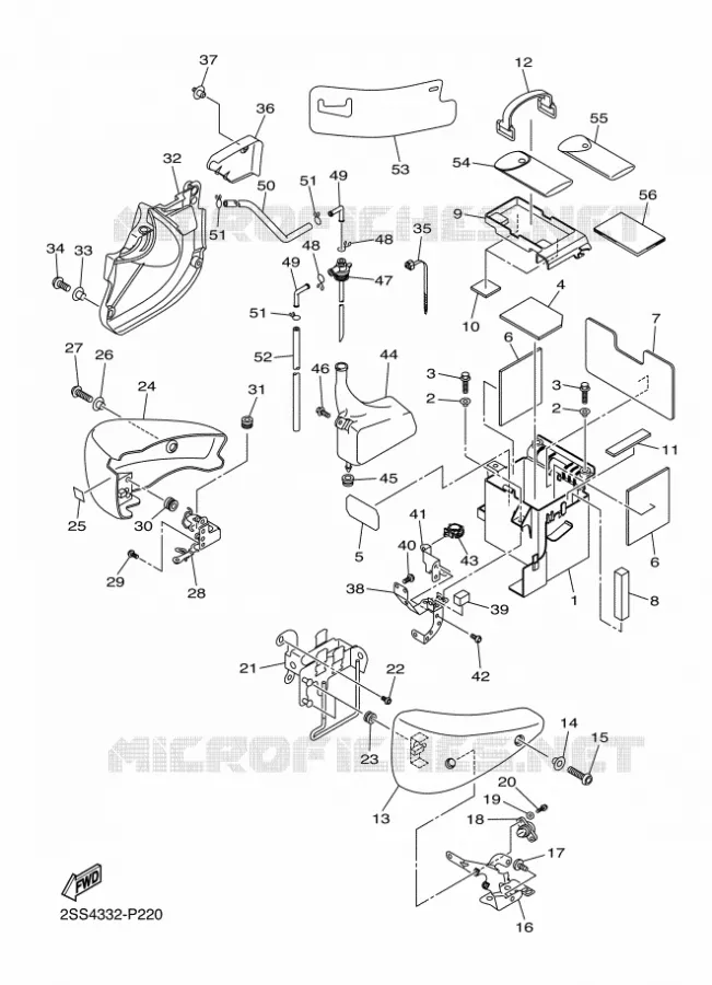 COUVERCLE LATERAL Yamaha MOTO 1300 2016 XVS  XVS1300CU