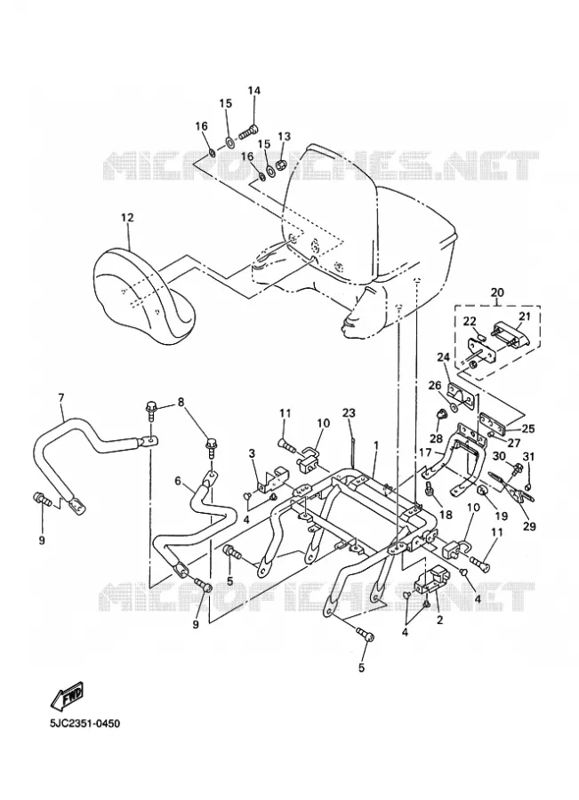 TOP CASE 2 Yamaha MOTO 1300 2000 ROYALSTAR  XVZ13TF
