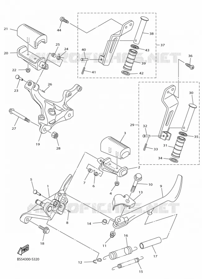SUPPORT / REPOSE PIEDS Yamaha MOTO 950 2017 XV  XVS950CUD-A
