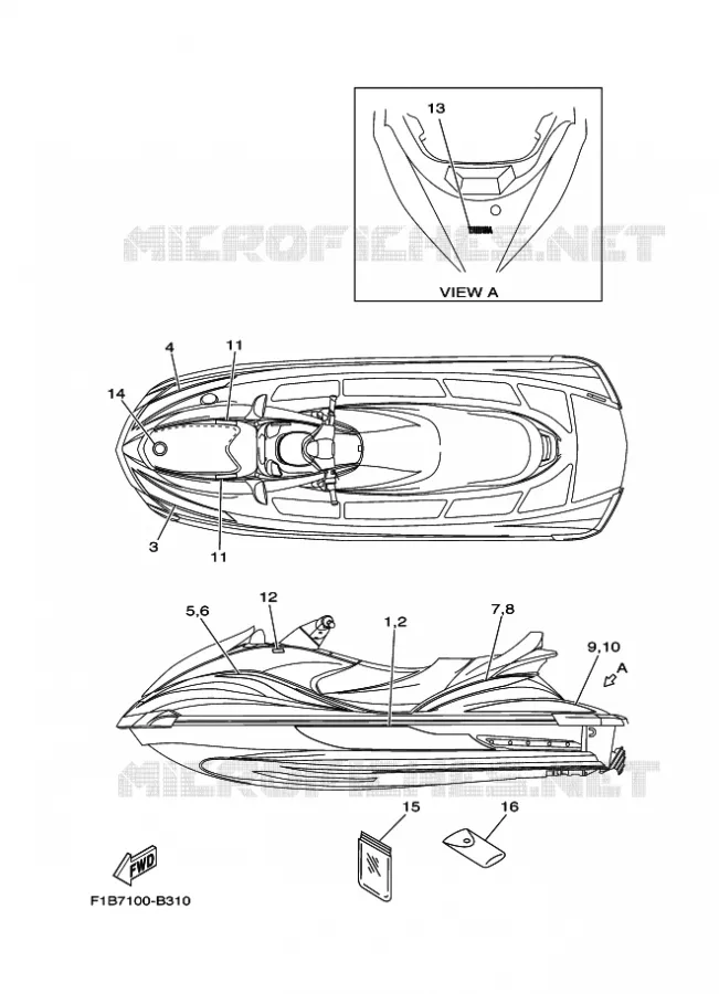 EMBLEME Yamaha WAVERUNNER 1000 2003 ENG FOR FZ1000A  ENG FOR FZ1000A