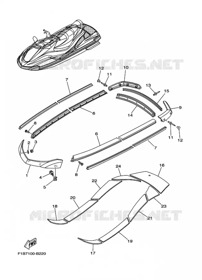 GUNWALE & MAT Yamaha WAVERUNNER 1000 2003 ENG FOR FZ1000A  ENG FOR FZ1000A