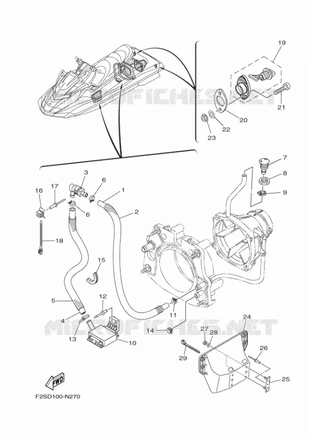 HULL & DECK Yamaha WAVERUNNER 1800 2017 FX  FB1800-S