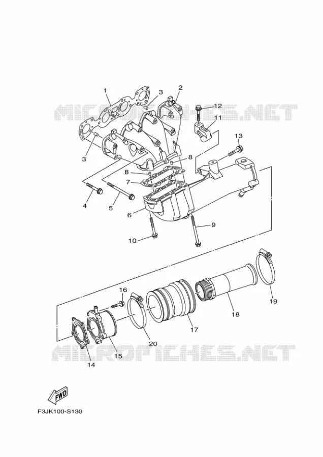 ECHAPPEMENT 1 Yamaha WAVERUNNER 1800 2017 FX  FC1800B-S
