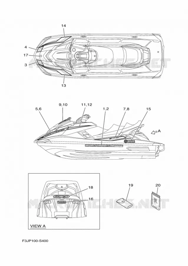 EMBLEME Yamaha WAVERUNNER 1800 2017 FX  FC1800B-S