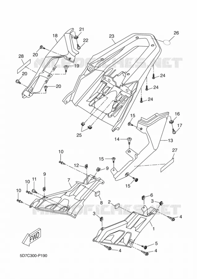COUVERCLE LATERAL Yamaha MOTO 125 2015 MT  MT125