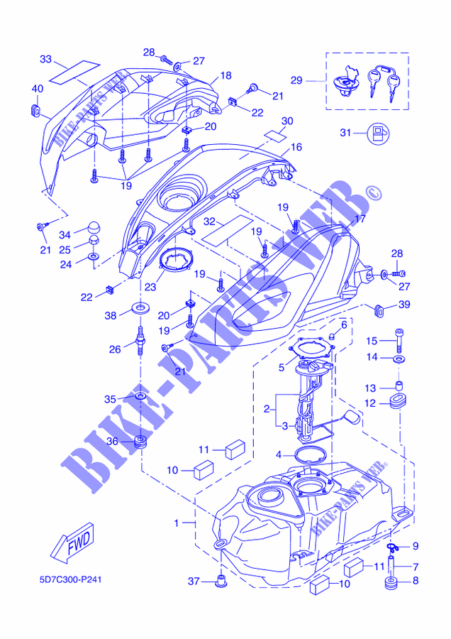 RESERVOIR A ESSENCE pour Yamaha MT 125 de 2015
