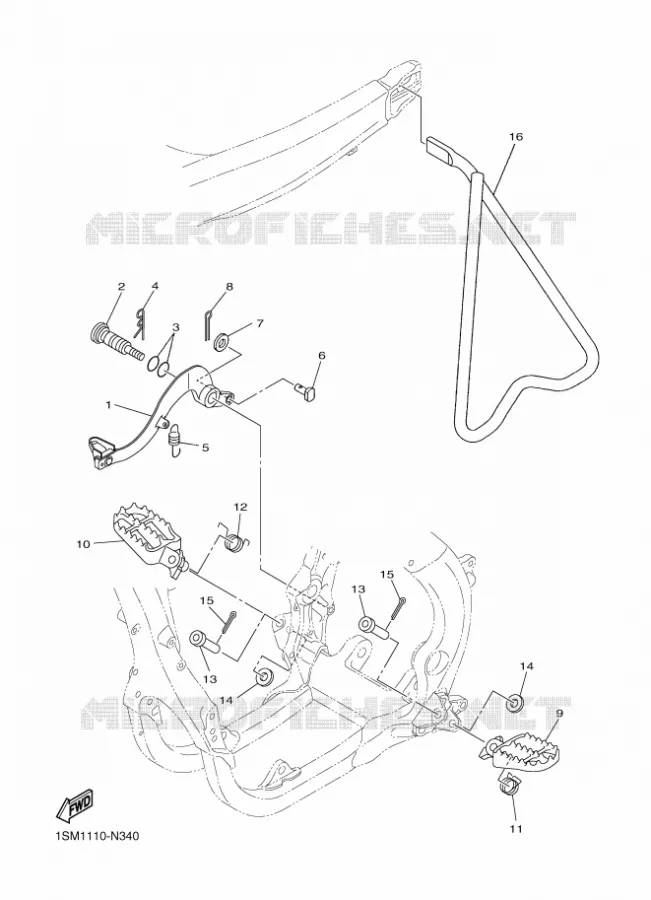 SUPPORT / REPOSE PIEDS Yamaha MOTO 250 2018 YZF  YZ250F