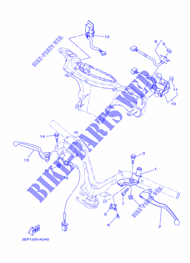 COMMODO / LEVIER   FREIN A DISQUE pour Yamaha DELIGHT 115 de 2014