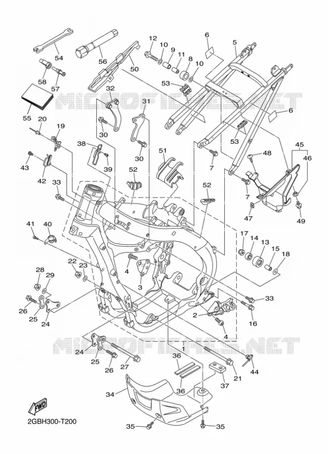 CADRE Yamaha MOTO 250 2018 WRF  WR250F