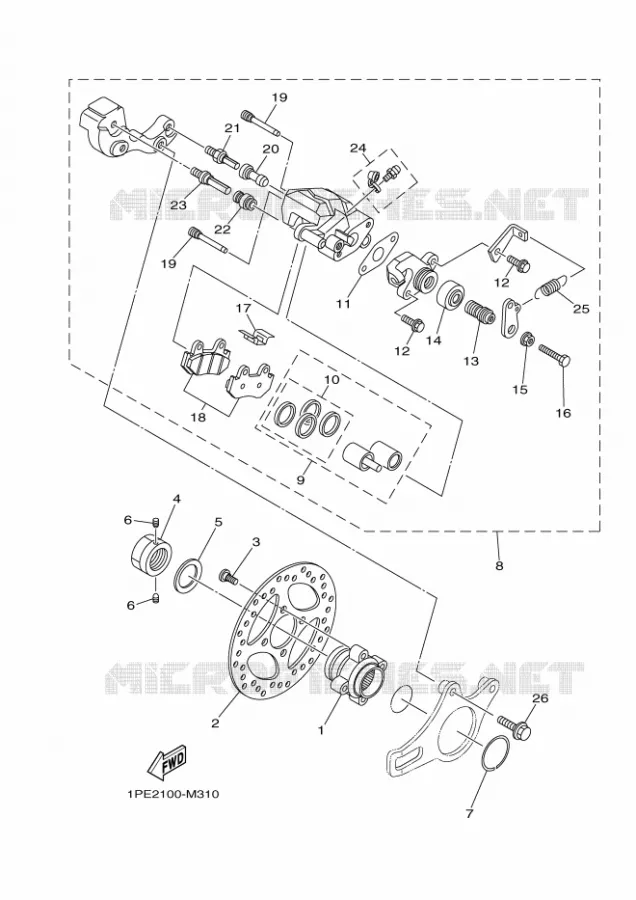 ETRIER DE FREIN ARRIERE Yamaha QUAD 700 2018 RAPTOR  YFM700R