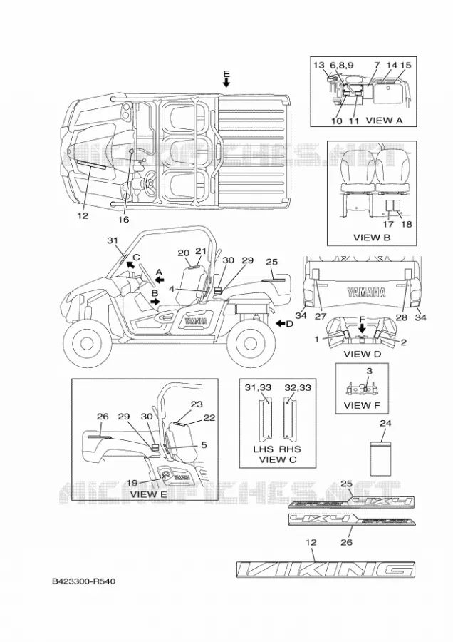 EMBLEME / ETIQUETTE 1 Yamaha SIDE BY SIDE 700 2016 VIKING  YXM700EYXM70VPXGVIKING