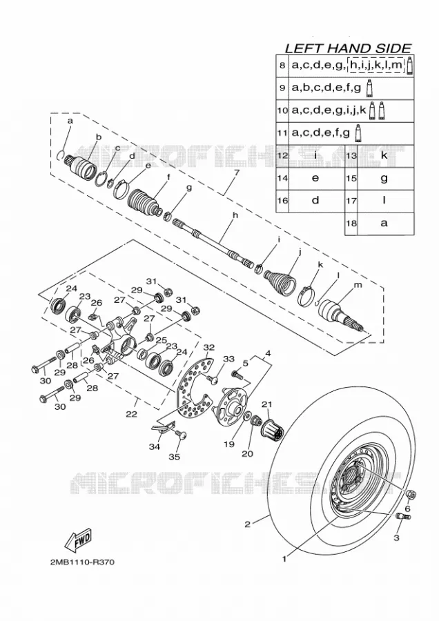 ROUE ARRIERE Yamaha SIDE BY SIDE 700 2016 VIKING  YXM700EYXM70VPXGVIKING