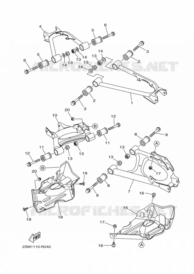 BRAS ARRIERE Yamaha QUAD 700 2018 KODIAK  YFM700FWBD