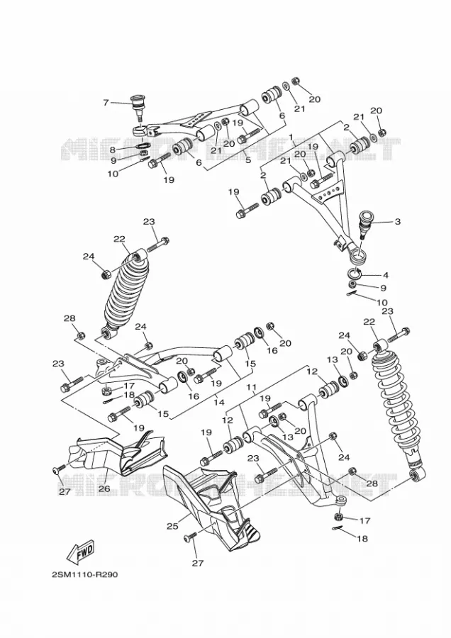 SUSPENSION / ROUE AVANT Yamaha QUAD 700 2018 KODIAK  YFM700FWBD