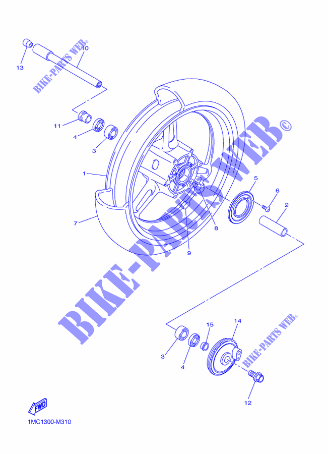 ROUE AVANT pour Yamaha FJR 1300 AE de 2016