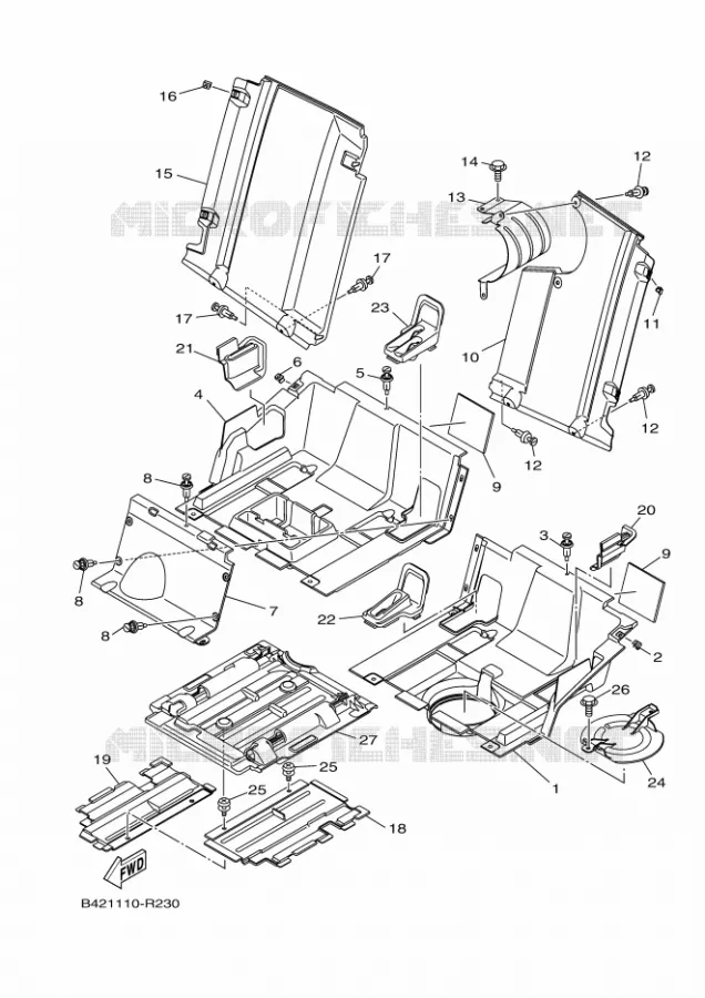 COUVERCLE LATERAL 2 Yamaha SIDE BY SIDE 700 2018 VIKING  YXM700E