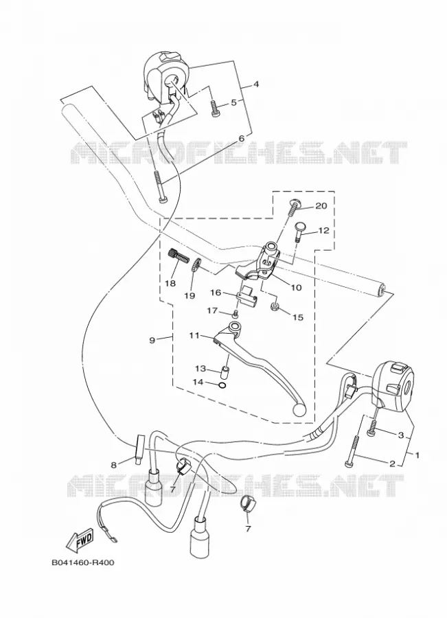 COMMODO / LEVIER Yamaha MOTO 300 2018 MT  MTN320-A