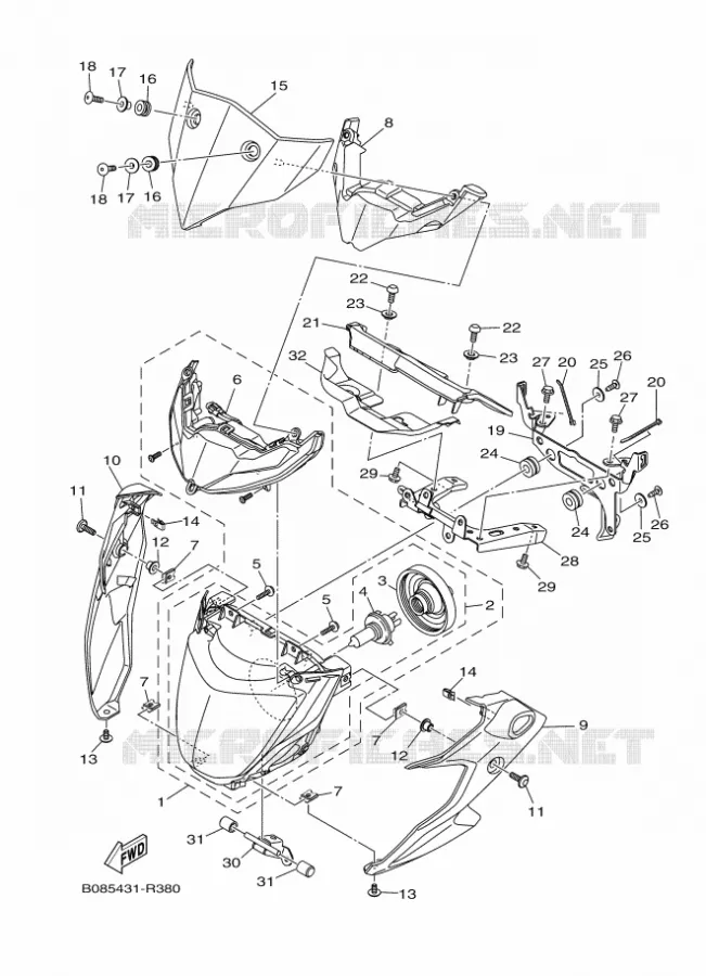 PHARE  Yamaha MOTO 300 2018 MT  MTN320-A