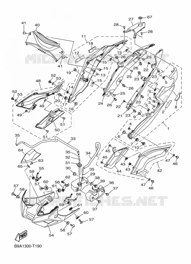 COUVERCLE LATERAL Yamaha MOTO 300 2018 MT  MTN320-A