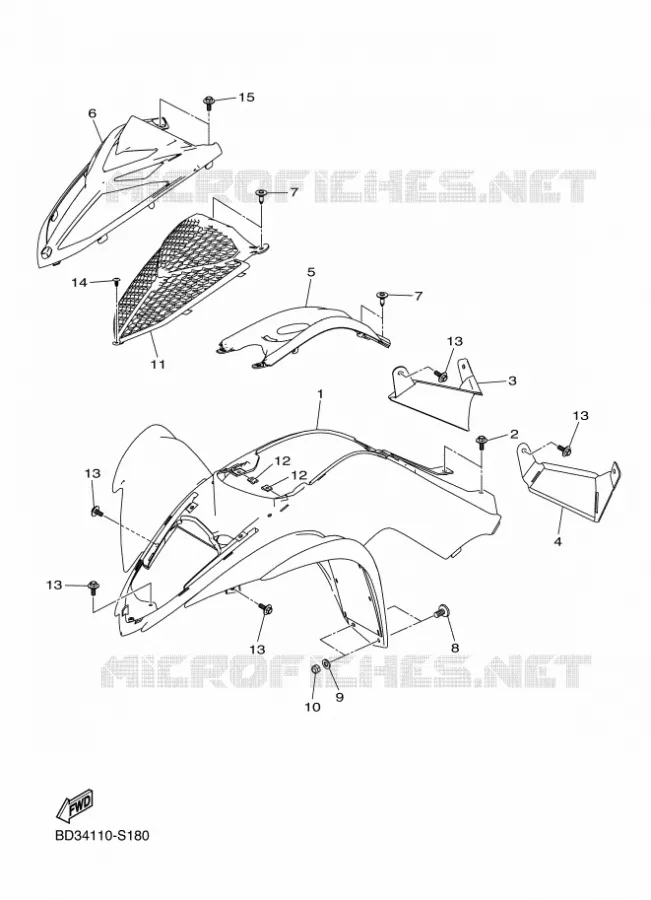 GARDE BOUE AVANT Yamaha QUAD 90 2018 RAPTOR  YFM90R