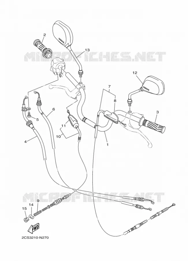 GUIDON ET CABLES Yamaha MOTO 125 2017 YB  YB125