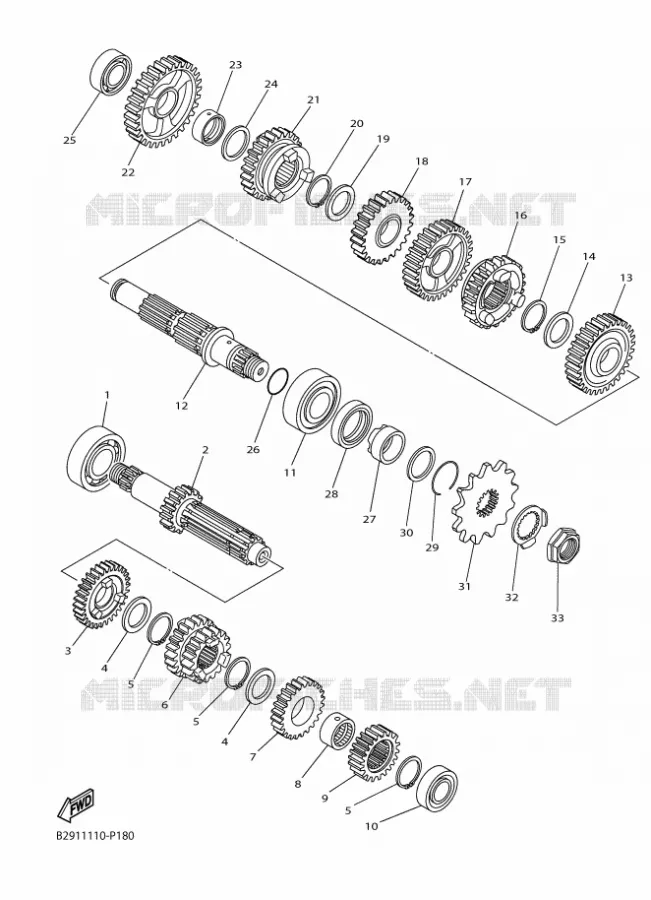 TRANSMISSION Yamaha MOTO 250 2017 WRF  WR250F