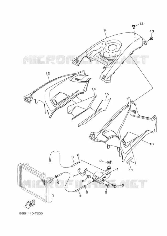 COUVERCLE LATERAL Yamaha QUAD 450 2018 KODIAK  YFM450FWA