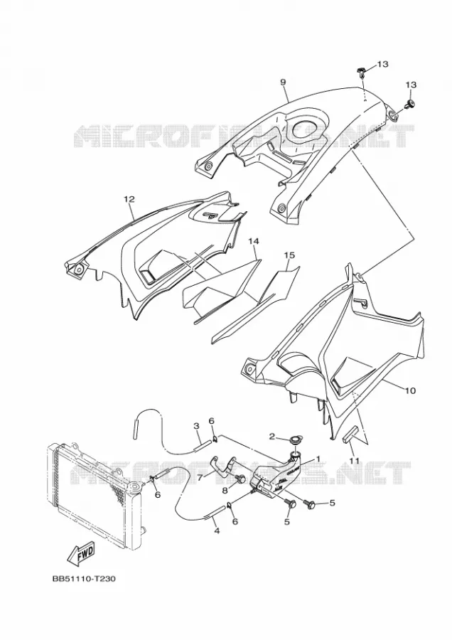 COUVERCLE LATERAL Yamaha QUAD 450 2018 KODIAK  YFM450FWA